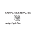 Silver stainless steel heart bead 0.4cm for DIY bracelet making in retro style - 4mm