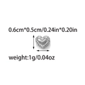 Silver stainless steel heart spacer bead for DIY jewelry making size 0.6x0.5cm - 6mm