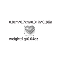 Silver stainless steel heart bead with beaded edge for DIY jewelry making 0.8x0.7cm - 8mm
