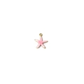Detailed view of a pink enamel starfish pendant with gold-plated edges and top hanging loop - Pale Pink Starfish