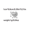 Silver stainless steel heart bead spacer for DIY jewelry making with dimensions and weight - 10mm