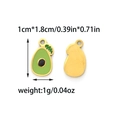 Detail of avocado enamel pendant showing exact dimensions 1.8cm by 1.0cm with 1g weight - Small Avocado (TZ-TP1342-02)