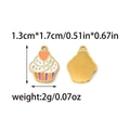 Colorful enamel cupcake charms for DIY jewelry making in orange and purple finish - Cupcake Style (TZ-TP1427-02-yellow)