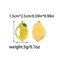 18K gold plated lemon pendant with yellow enamel and green leaf, 1.5cm by 2.5cm size - Lemon (TZ-TP1343-02)