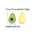 Enamel avocado charm pendant for DIY jewelry making with gold-plated metal borders - Avocado (TZ-TP1347-02)