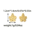 Macro view of 18K gold plated plum blossom flower charms with size 1.2x1.4cm dimensions - Flower (TZ-TP1483-02)