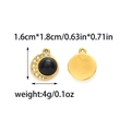 Pendentif croissant de lune doré avec pierre noire et zircons, 1,6cm x 1,8cm - Pendentif Croissant de Lune en Pierre Noire (TZ-TP1177-02-black)