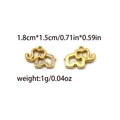 Set de breloques éléphant en acier inoxydable doré 18K avec strass et design ajouré - Éléphant (TZ-TP0968-02)