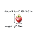 Detail showing dimensions of red strawberry charm pendant in stainless steel - Red Strawberry Texture Style (TZ-TP1390-02-pink)