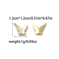 Colgante mariposa de acero inoxidable chapado en oro 18K con incrustación de nácar - Mariposa de Nácar Dorado (TZ-TP1126-02)
