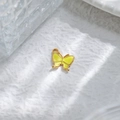 Yellow enamel butterfly charm in gold stainless steel for DIY necklace and bracelet jewelry - Butterfly Style (TZ-TP0983-02-yellow)