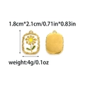 Golden vintage floral pendant with white enamel sunflower and scalloped hollow border - Sunflower Style (TZ-TP1183-02)