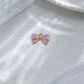 Chic light purple bow charm with gold plating for DIY jewelry and keychains - Purple Enamel Bowknot Pendant (TZ-TP1006-02-purple)