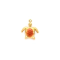 Gold stainless steel sea turtle pendant with orange resin inlay for DIY jewelry making - Turtle (TZ-TP1417-02-red)