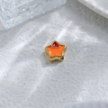 Star shaped gold stainless steel pendant with orange enamel and red heart DIY charm - Bicolor Pentagram (TZ-TP0984-02-orange)