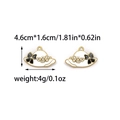 Straw hat pendant for DIY jewelry in black and white enamel with faux pearl detail - White Sun Hat Charm (TZ-TP1413-02-white)
