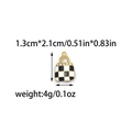 Detailed view of checkered mini handbag charm with crystals and gold finish - Checkerboard Handbag Charm (TZ-TP1415-02)