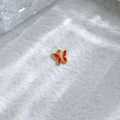 Golden butterfly pendant with red enamel details for DIY jewelry necklaces and bracelets - Red Enamel Small Butterfly Style