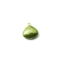 Polished dark green shell pendant with golden metallic trim and top loop for DIY jewelry - Green Shell (TZ-TP1393-02-green)