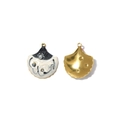 Artistic shell pendant with black and white marble enamel finish and grey bead detail - Marble Pattern Shell Charm (TZ-TP1523-02-black)