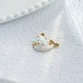 Macro-opname van blauwe emaille walvishanger met kristallen voor DIY-sieraden - Blauwe Walvis Stijl (TZ-TP1049-02-blue)