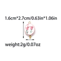 Roze keramische bloemenhanger met gouden oog voor DIY-sieraden 1,6x2,7cm - Keramische-Look PVC Decoratie Bloemen Stijl (TZ-HP0010)