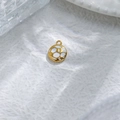 Golden stainless steel soccer pendant with white enamel for DIY bracelet jewelry - Soccer Ball Style (TZ-TP0989-02-white)