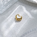 DIY gold-plated heart pendant with wavy edges and white enamel finish for jewelry making - Wrinkled Heart Style (TZ-TP0994-02-white)