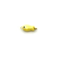 Macro shot of a yellow ceramic fish charm with gold jump ring and metallic bead accents - Bright Yellow Fish (TZ-HP0004-yellow)