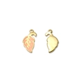 Golden leaf charm pendant with pink enamel detail for DIY jewelry making and crafts - Leaf Style (TZ-TP1107-02-orange)
