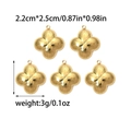 Goldene Kleeblatt-Anhänger aus Edelstahl mit radialer Textur für DIY-Schmuck - Vierblättriges Kleeblatt Stil (TZ-TP0782-02)