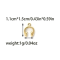 Détail montrant les dimensions du pendentif casque doré 1,1x1,5cm et poids 1g - Style Forme de Casque (TZ-TP1482-02)