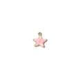 Pale pink starfish pendant with gold-plated trim and marble texture for DIY jewelry - Pink Starfish