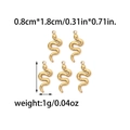 5Pcs stainless steel golden snake charms with scale texture for DIY jewelry making - S-Shape Snake Charm (TZ-TP0841-02)
