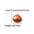 Brown enamel shell pendant in stainless steel for DIY jewelry making 1.2cm x 1.3cm - Shell (TZ-TP1393-02-red)