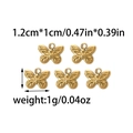 Cinque ciondoli a farfalla in acciaio inossidabile con rilievo fine e misura 1,2 cm - Pendaglio Farfalla Goffrato (TZ-TP0422-02)