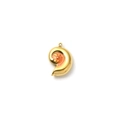 Gold spiral shell pendant with orange enamel and sunburst texture for DIY jewelry - Conch (TZ-TP1391-02-orange)