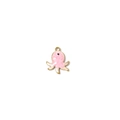 Detailed view of pink enamel octopus charm with gold-tone metal frame and hanging loop - Pink Octopus