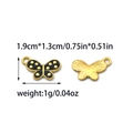 Detail of black enamel butterfly charm with gold dots for DIY jewelry making 1.9x1.3cm - Black Enamel Butterfly Pendant (TZ-TP1009-02-black)
