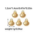 Five-piece gold stainless steel shell charms for DIY jewelry making with dimensions - Shell Style (TZ-TP0545-02)