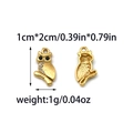 Golden owl pendant with black eyes and crystals for DIY jewelry making 1cmx2cm - Owl Style (TZ-TP1000-02-black)
