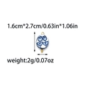 Blue tulip ceramic pendant with gold loop, 1.6x2.7cm size and 2g weight specs - Blue Tulip Ceramic Style (TZ-HP0009)