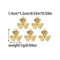 Fünf goldene Kleeblatt-Anhänger mit Textur für DIY-Schmuckherstellung 1.4cm x 1.5cm - Kleeblatt Anhänger (TZ-TP0436-02)
