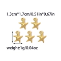 Golden starfish pendant set in stainless steel with textured finish and size details - Ocean Starfish Style (TZ-TP0871-02)