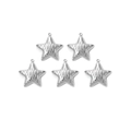 Set of five silver stainless steel star pendants with hammered texture for DIY jewelry - Pentagram Style (TZ-TP0538-01)