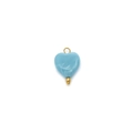 Light blue heart charm with gold beads made of stainless steel for DIY jewelry - Blue Textured Heart Pendant (TZ-HP0012-blue)