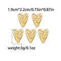 Set de cinco dijes de corazón de acero inoxidable chapado en oro 18K con textura martillada - Corazón Dorado Martillado (TZ-TP0835-02)