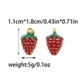 Red strawberry enamel fruit pendants in stainless steel for DIY jewelry making accessories - Red Strawberry Drip Oil Style (TZ-TP0981-02-M)