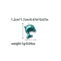 Delfin-Anhänger aus 18K vergoldetem Edelstahl mit türkisfarbener Emaille, 1,2cm x 1,7cm - Blau Delfin (TZ-TP1395-02)