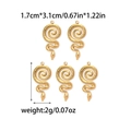 Golden spiral snake charms in stainless steel with textured finish for jewelry making - Spiral Snake Pendant (TZ-TP0751-02)